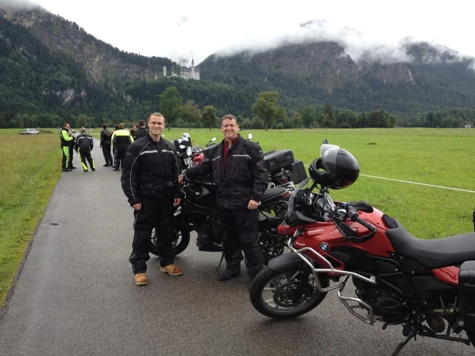 Jon motorcycle touring near Neuschwanstein Castle, Bavaria
